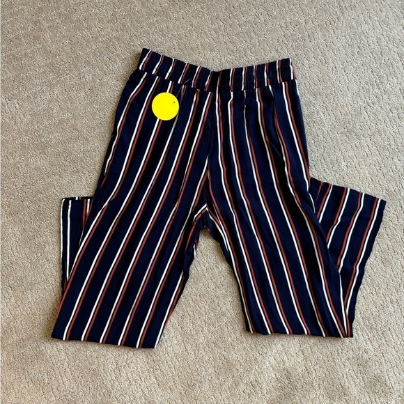 Forever 21 Pants Navy/Orange/White Stripe Women's Size Small - Picture 3 of 9